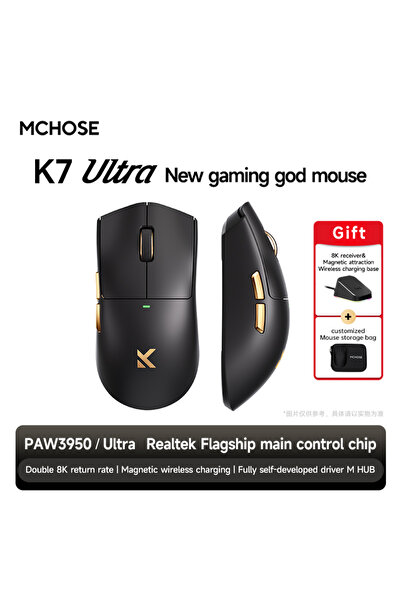Choice K7 Ultra-Black MCHOSE K7 Ultra 4200DPI 750IPS Three Mode PAW3950 Light...
