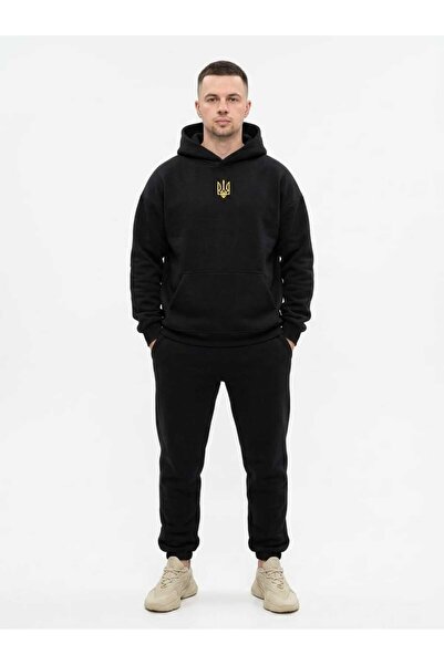 ONLY QUALİTY Unisex 100% Cotton Smoked Oversized Hooded Sweatshirt Set - Face...
