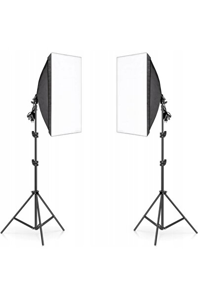 Retoo Lămpi fotografice X2 LED cu suport și becuri softbox