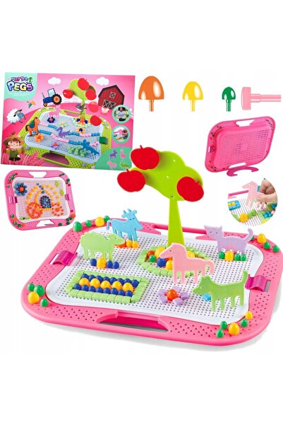 Stator Puzzle Montessori Jucărie Educativă Mozaic cu Animale și Ciuperci Cadou