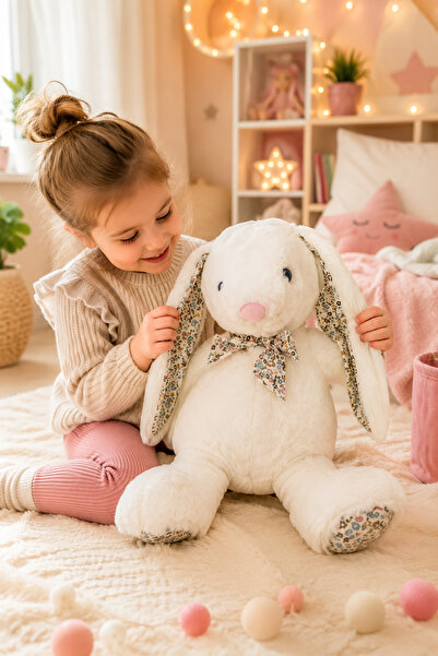 ToYaman Oyuncak Peluş 45 CM Papyonlu Tavşan