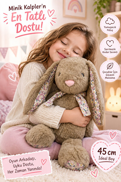 ToYaman Oyuncak Peluş 45 CM Papyonlu Tavşan