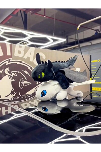 Toys Dragon Furia Alb, Cum să-ți dresezi dragonul, Figurină Jucărie de pluș î...