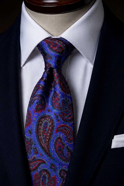 Kravatkolik Magenta Shawl Pattern Italian Silk Tie İk2526