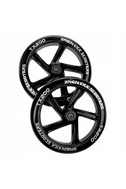 NO BRAND Roți de trotinetă Raven Negru 200mm 2 bucăți Rulmenți Abec-9