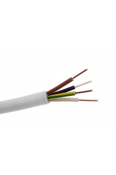 NO BRAND Cablu Ydy 4X2.5 450/750V, conductor rotund, alb, Ø12mm, Damir, rolă ...