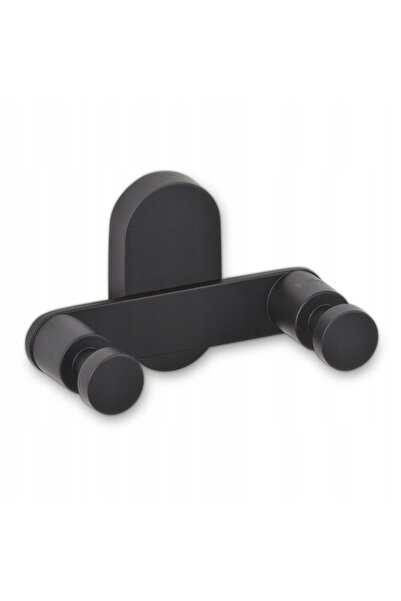 NO BRAND Kela cârlig dublu de baie 10x5x6 cm negru