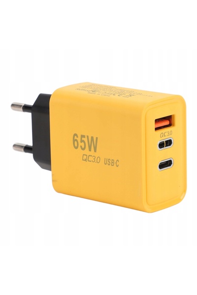 NO BRAND Încărcător USB C GaN 65W cu 3 porturi PD QC3.0