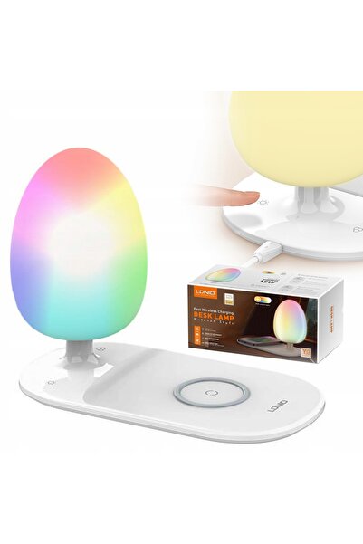 NO BRAND Lampă de veghe LED RGB Ldnio Y3 Stație de încărcare wireless inducti...