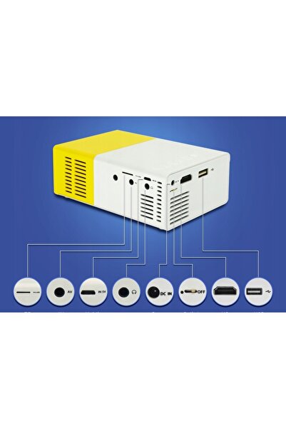 NO BRAND Proiector LED portabil mini Full HD pentru telefon, laptop, tabletă