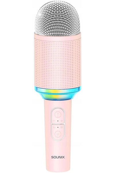 NO BRAND Microfon karaoke Bluetooth cu difuzor LED wireless Sounix