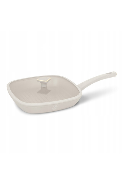 NO BRAND Tigaie grill de 28 cm cu capac, Fashion Ftv-0065, auriu-crem mat