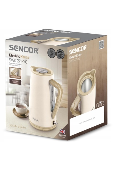 Sencor 2717YG 2250W 1.7l fierbător electric fără fir din oțel inoxidabil