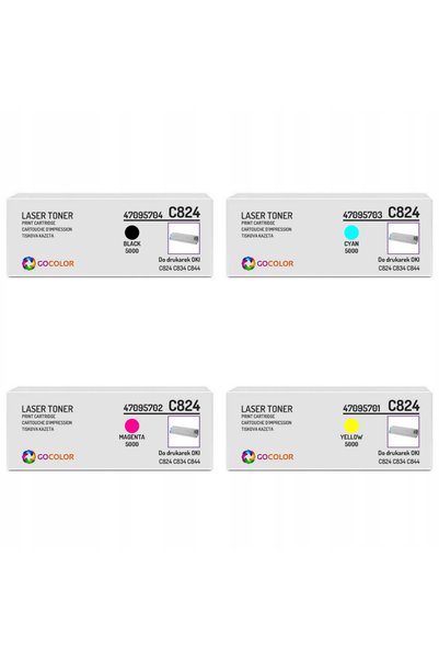 NO BRAND 4X Toner nou pentru Oki C824 C834 C844 Pachet CMYK Luciu intens