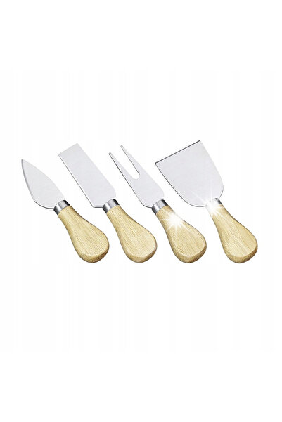 NO BRAND Set de 4 cuțite pentru brânză cu mânere din stejar Cilio