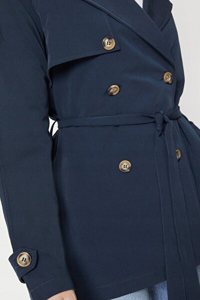 NO BRAND Trench scurt bleumarin cu nasturi, clasic Dorothy Perkins 36
