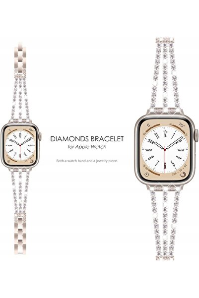NO BRAND Brățară Kades cu diamante Apple Watch SE2 9/8/7/6/5/4 38/40/41 Auriu