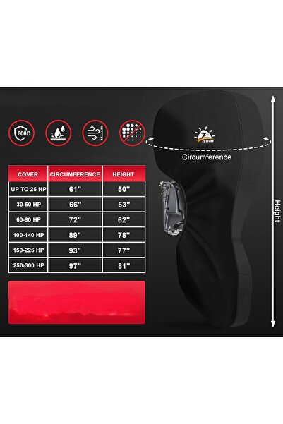 NO BRAND Husă impermeabilă pentru motor exterior de barcă, până la 25 CP