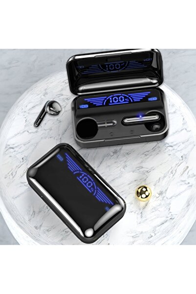 NO BRAND Arsa Go Căști wireless in-ear Bluetooth negre cu powerbank