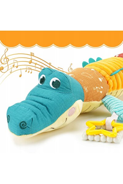 NO BRAND Jucărie senzorială pentru bebeluși, crocodil de pluș muzical, antistres