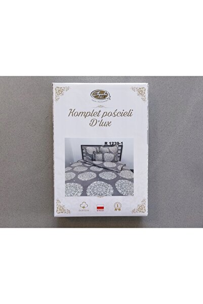 NO BRAND Lenjerie de pat bumbac lux 160x200 1239-1 gri rozetă