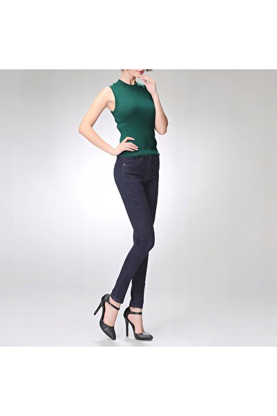 NO BRAND Rurki Blugi Slim de Damă cu Talie Înaltă, din Denim Elastic, Albastr...