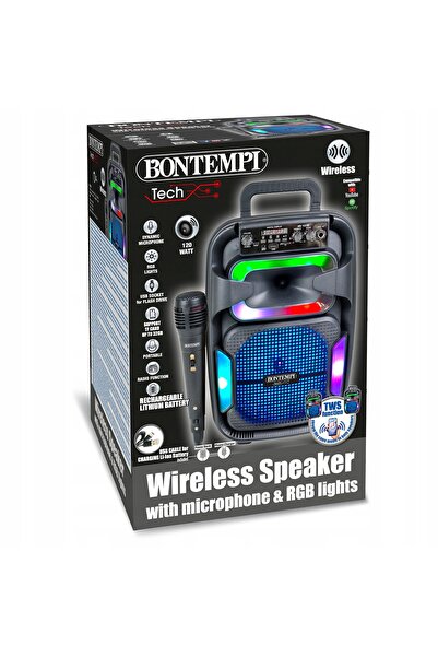 NO BRAND Bontempi |   Amplificator karaoke wireless sonicsync cu microfon negru