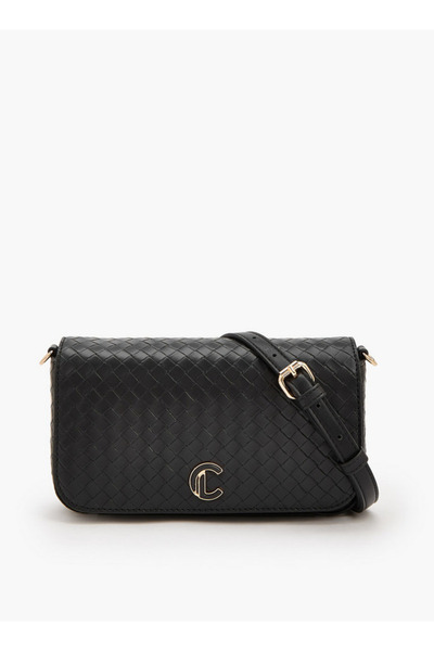Le Confort Woven Textured Crossbody Bag with Button Closure