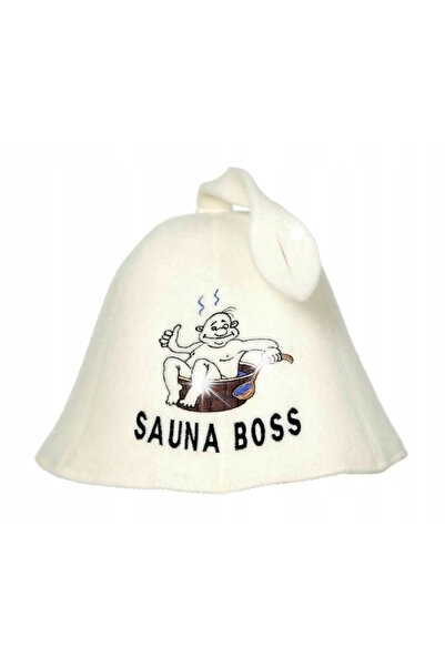 NO BRAND Căciulă de saună din pâslă de lână 100% naturală cu broderie "Sauna ...