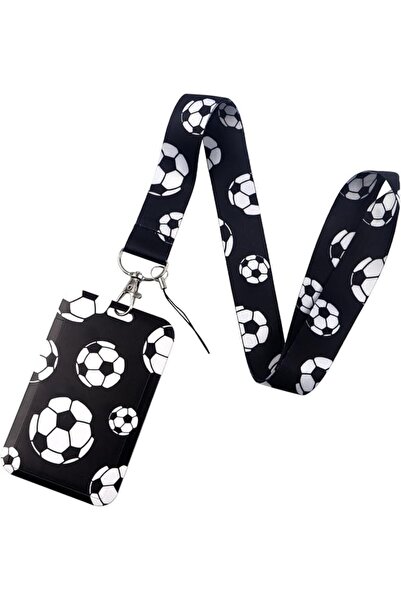 Generic Printed Football Lanyard with Hard Vertical Card Holder Sliding Badge...