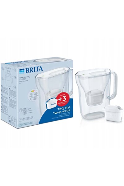 Britannica Books Brita Style Essential 2,4L 3 cartușe Cană filtrantă albă