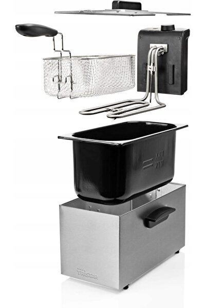 NO BRAND Friteuză electrică 3 L 2000 W Inox Zonă rece 190 °   C