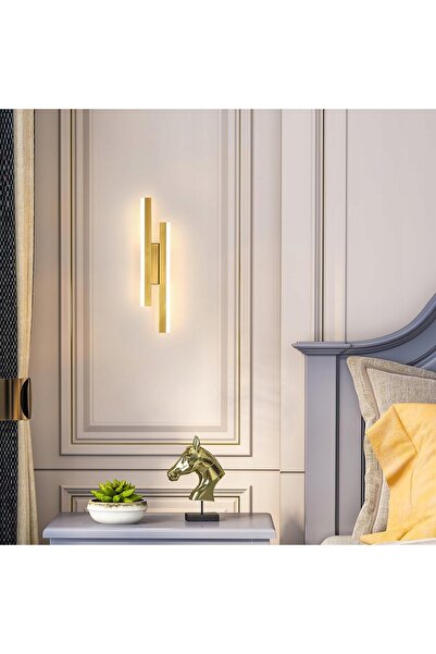 NO BRAND Aplică de perete LED aurie modernă pentru living și hol 3000K 16W