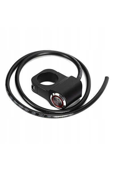 NO BRAND Inel luminos LED roșu comutabil 12V 25mm din oțel inoxidabil