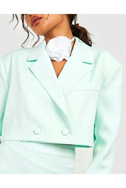 NO BRAND Boohoo 42 Blazer scurt, la două rânduri de nasturi, cu mânecă lungă,...