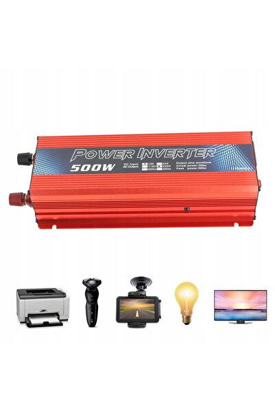 NO BRAND Invertor auto 12V 230V 500W Convertor de tensiune Undă sinusoidală USB