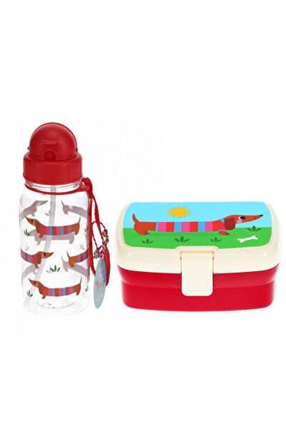 NO BRAND Set cutie de prânz și sticlă de apă cu design câine Pug, Rex London