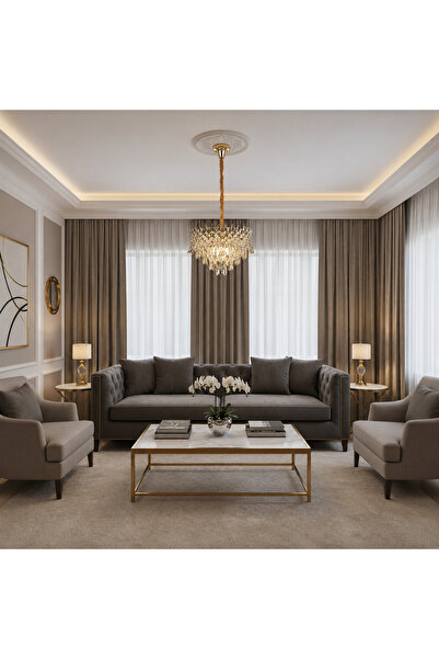 iTin Кристален полилей MONARCH Nobile 3x E14, Диаметър 40 см, Височина 35 см,...
