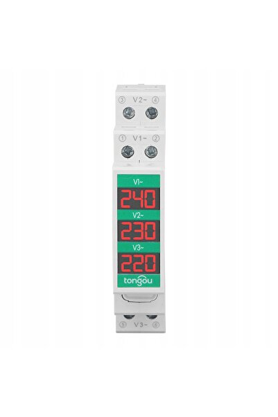 NO BRAND Voltmetru digital trifazat AC DIN 60-450V LCD