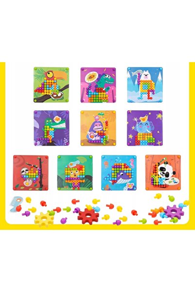 NO BRAND Mozaic din lemn pentru copii, jucărie puzzle creativă 10X