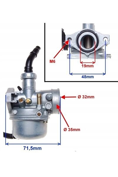 NO BRAND Carburator 4t 110cm3 Conductă de admisie Yamasaki King Knight