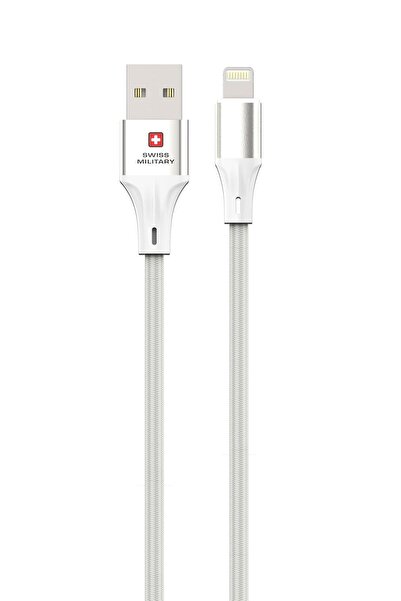 Swiss Military SM 20W USB-A To Lightning Cable - White; Premium Braided; 1 Meter