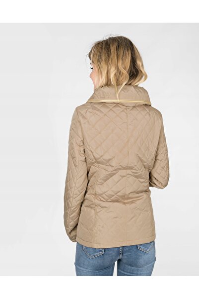 NO BRAND Geacă călduroasă ușor matlasată de damă cu glugă 50020 3XL Camel