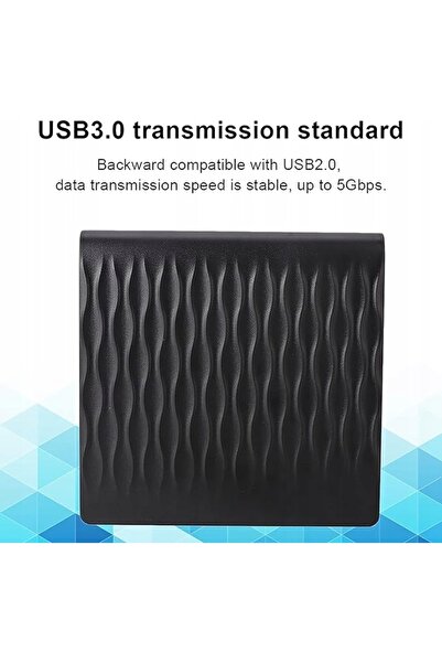 NO BRAND Unitate CD DVD externă USB 3.0, Player DVD portabil +/-RW negru