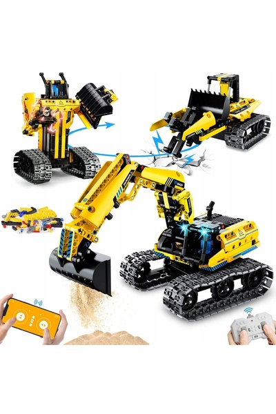 NO BRAND Jucărie robot de construcție cu telecomandă 3 în 1, 350 mAh