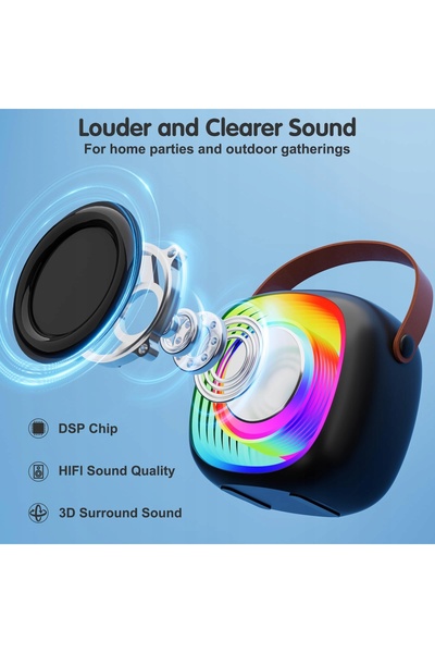 NO BRAND Kit de petrecere karaoke cu 2 microfoane, boxă wireless, cadou pentr...