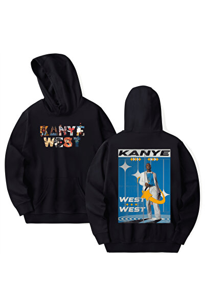STİL-X Kanye West Printed Cotton Long Sleeve Hooded Sweatshirt with 3 Thread ...