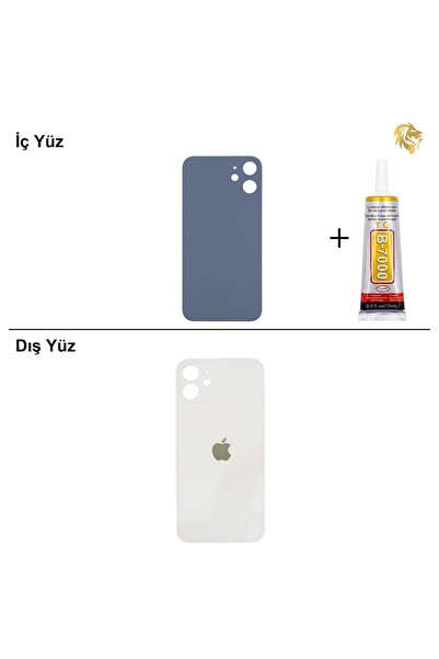 ARSKİNG iPhone 12 Beyaz Arka Kapak Arka Cam Batarya Kapağı Lazer Kesim Kapak ...