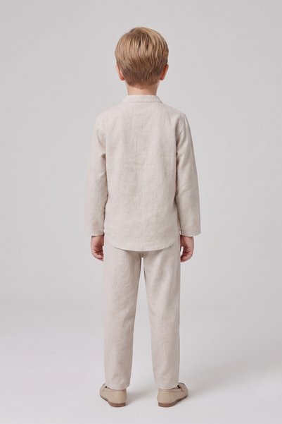 ALVİSTA Children's Hajj Umrah Outfit Top and Bottom Set 100% Cotton
