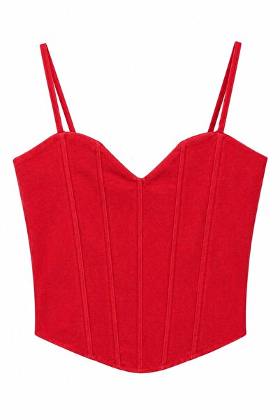lizge giyim ASKILI CROP KOT BLUZ